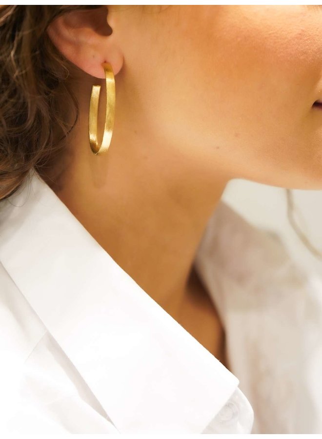 LOTT. oorbellen Creool Ovaal S Brushed Goud Verguld