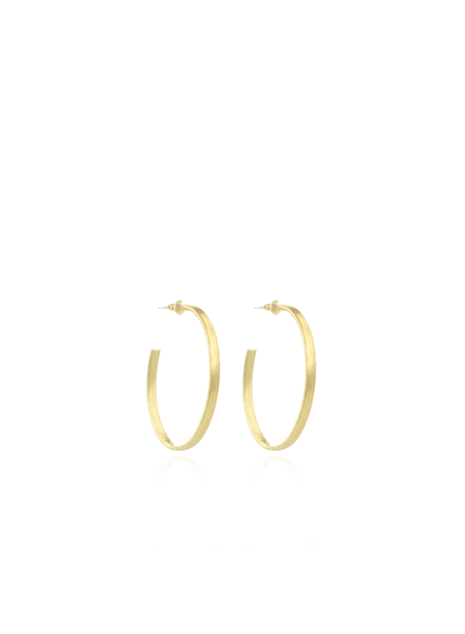 LOTT. oorbellen Creool Ovaal S Brushed Goud Verguld