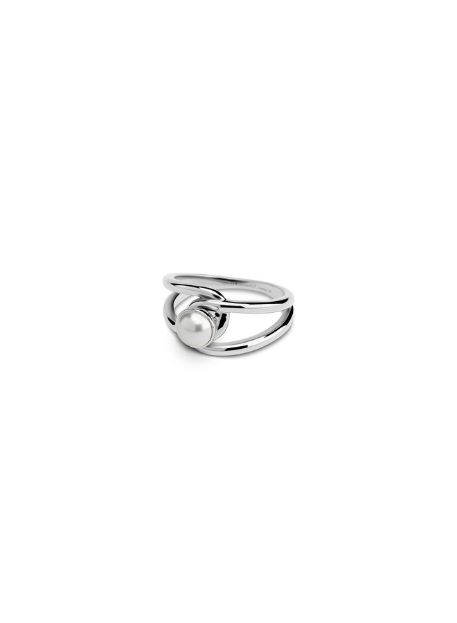 Melano Twisted Pearl Sprinkle Ring Set Zilverkleurig