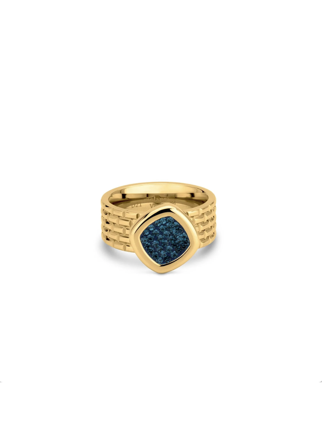 Melano Vivid Blue Sky Ring Set Goudkleurig