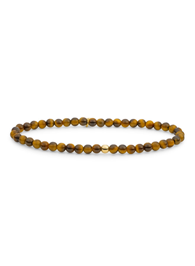 Sparkling Jewels armband Saturn Small Tiger Eye Goudkleurig