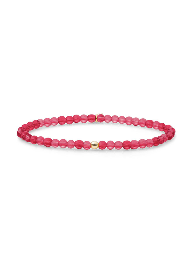 Sparkling Jewels armband Saturn Small Fuchsia Quartz Goudkleurig