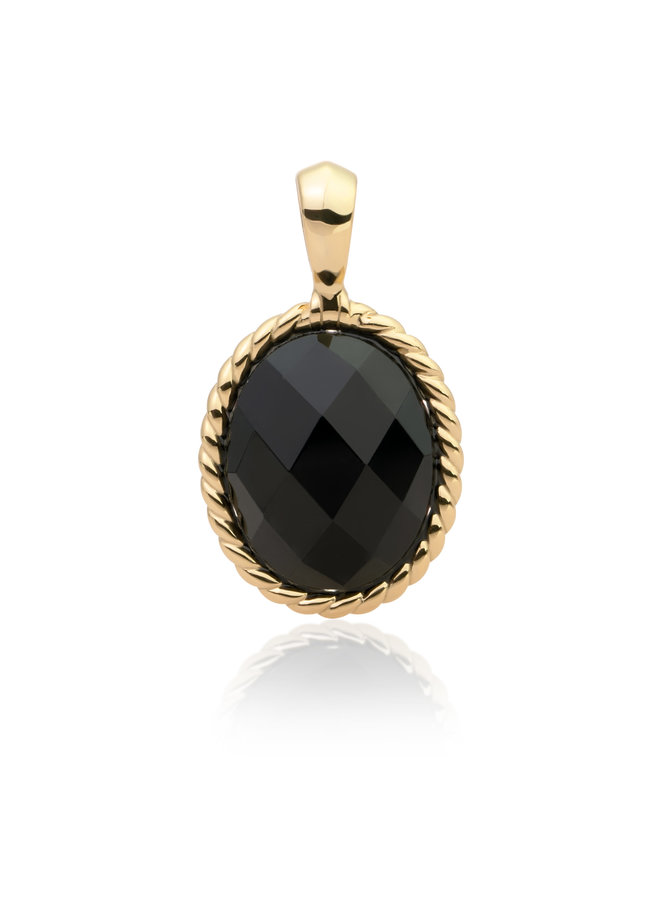 Sparkling Jewels pendant Twist Onyx Goudkleurig