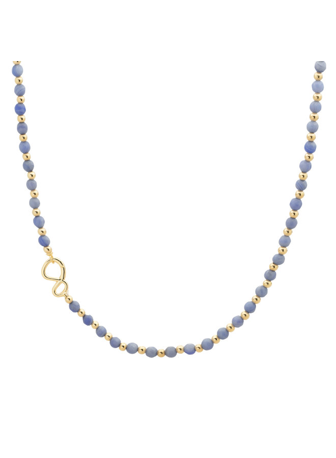 Sparkling Jewels ketting Link Blue Aventurine Goudkleurig