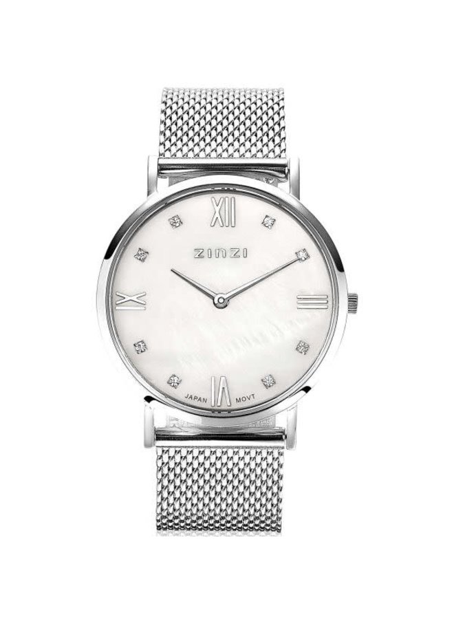 Zinzi horloge Roman ZIW521M Zilverkleurig/Parelmoer