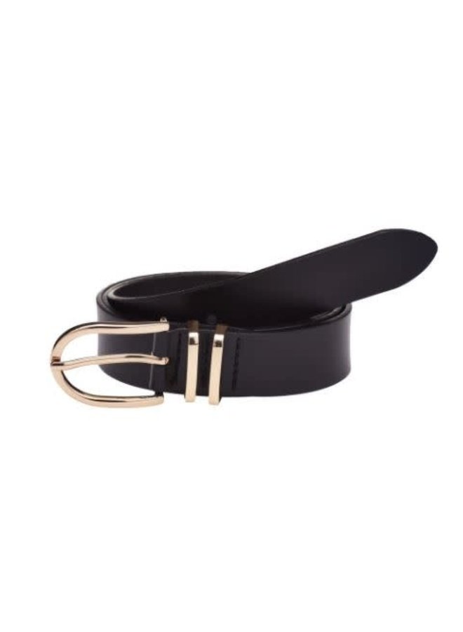 Elvy riem Plain 30495 Zwart/Goudkleurig