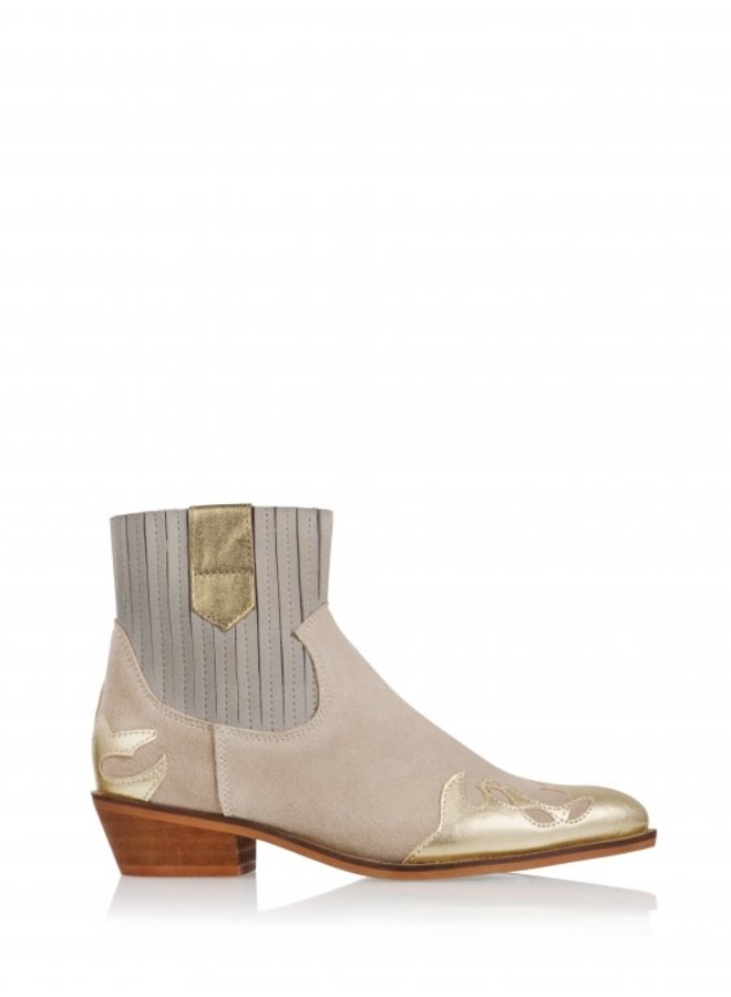 Enkellaarsjes Austin Suede Metallic Sand/Gold