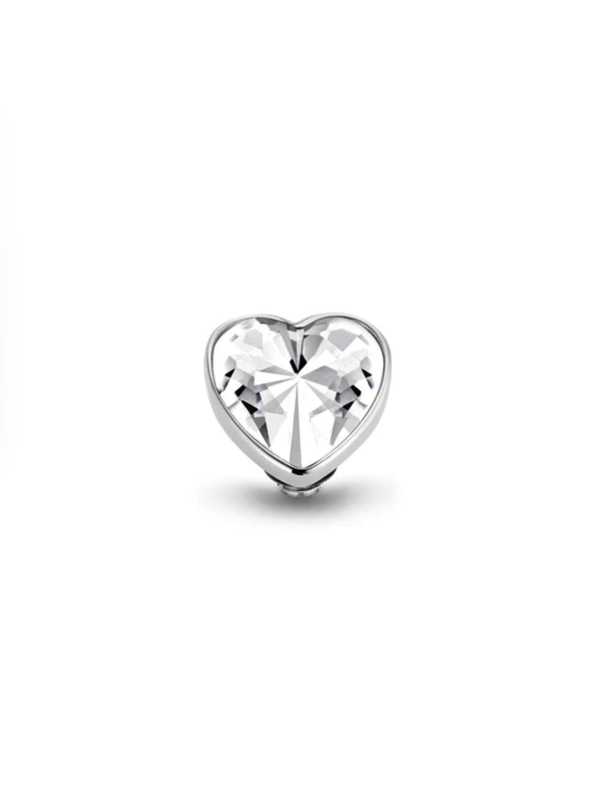 Melano Twisted meddy Heart Crystal Zilverkleurig