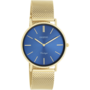 OOZOO Vintage horloge C20291 Goudkleurig/Blauw