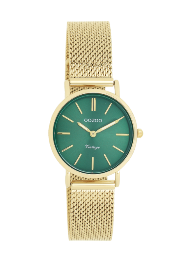 OOZOO Vintage horloge C20297 Goudkleurig/Groen
