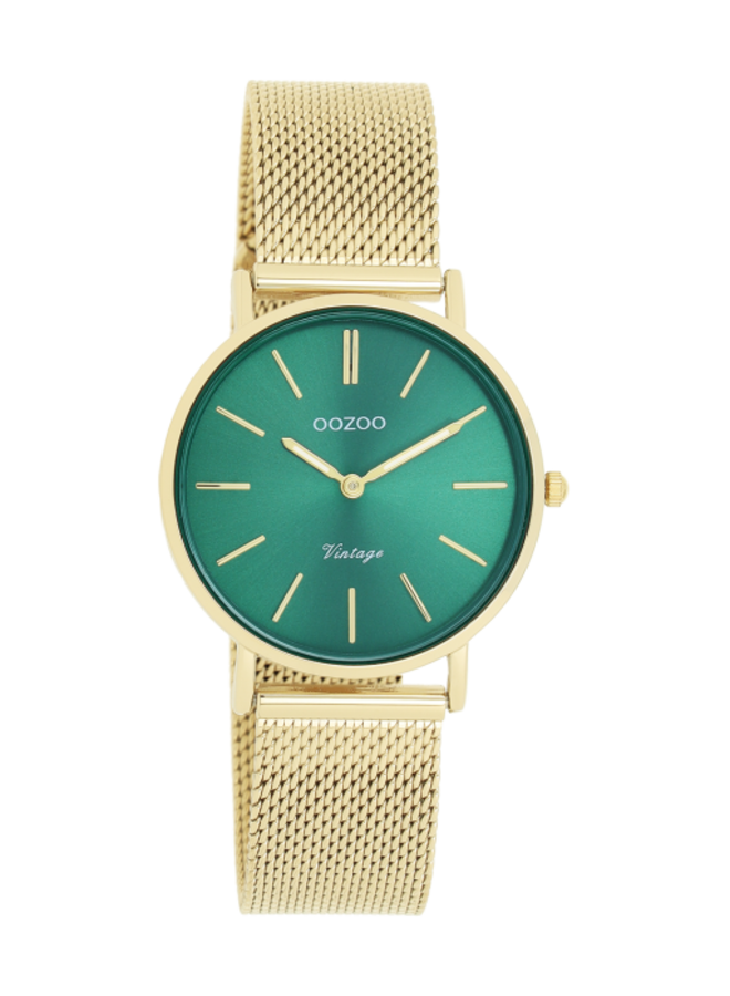 OOZOO Vintage horloge C20296 Goudkleurig/Groen