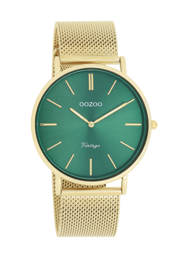 OOZOO Vintage horloge C20294 Goudkleurig/Groen