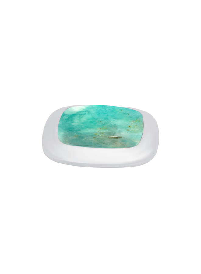 Melano Kosmic meddy Gem Square Amazonite Zilverkleurig