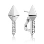 Sparkling Jewels oorstekers Pyramid White CZ Zilver