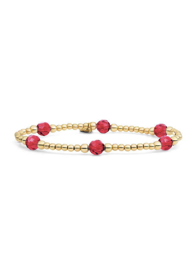 Sparkling Jewels armband Reverse Bold Mix Fuchsia Quartz Goudkleurig