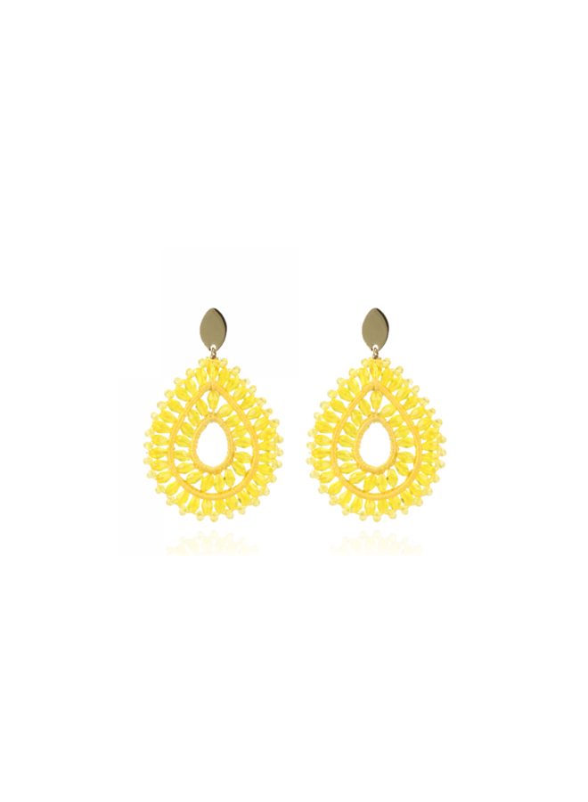 LOTT. oorbellen Silk Drop Crystal Double Yellow