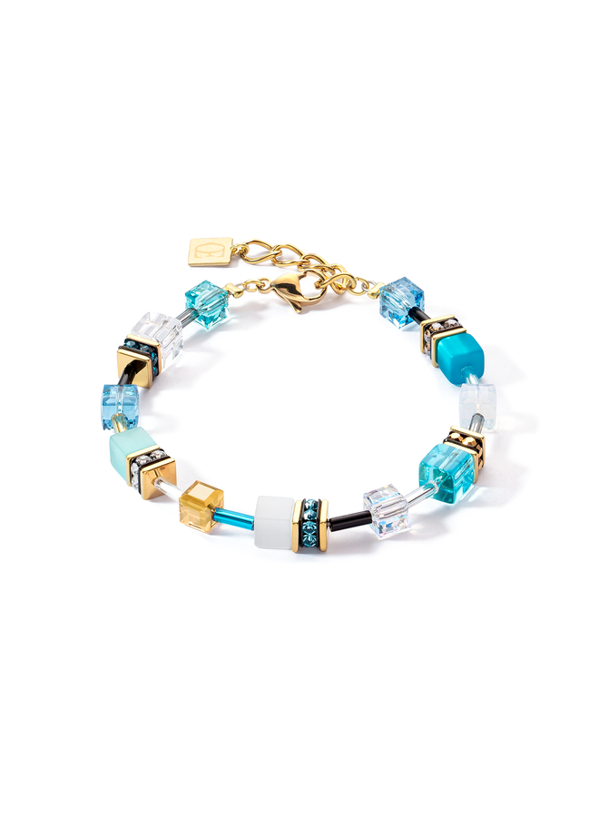 COEUR de LION armband 2838/0616 Turquoise/Goud Verguld