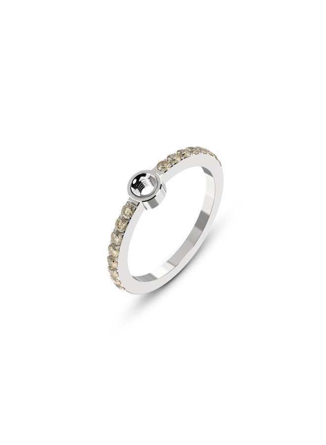 Melano Twisted ring Tula Champagne Zilverkleurig