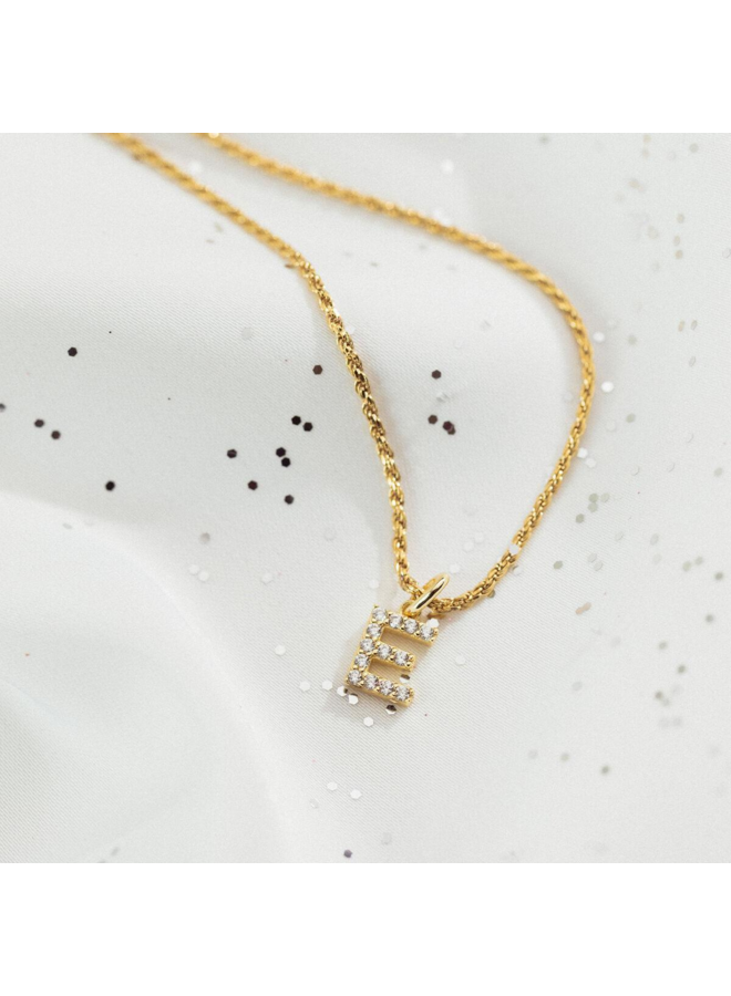 Vedder & Vedder ketting Letter Ivy Rope Goud Verguld