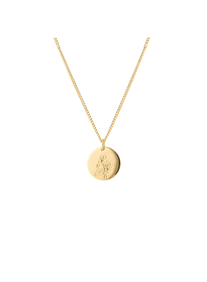 Vedder & Vedder ketting Birthflower Februari Goud Verguld