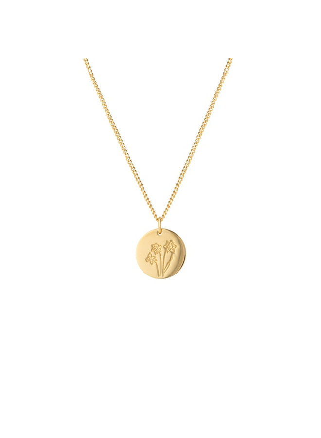 Vedder & Vedder ketting Birthflower Maart Goud Verguld