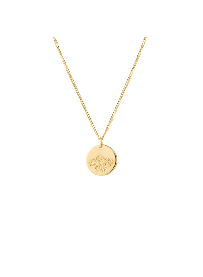 Vedder & Vedder ketting Birthflower April Goud Verguld