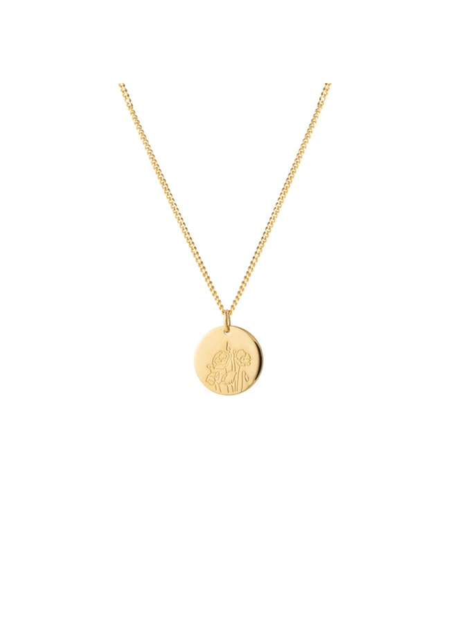 Vedder & Vedder ketting Birthflower Augustus Goud Verguld