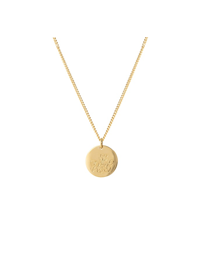 Vedder & Vedder ketting Birthflower September Goud Verguld