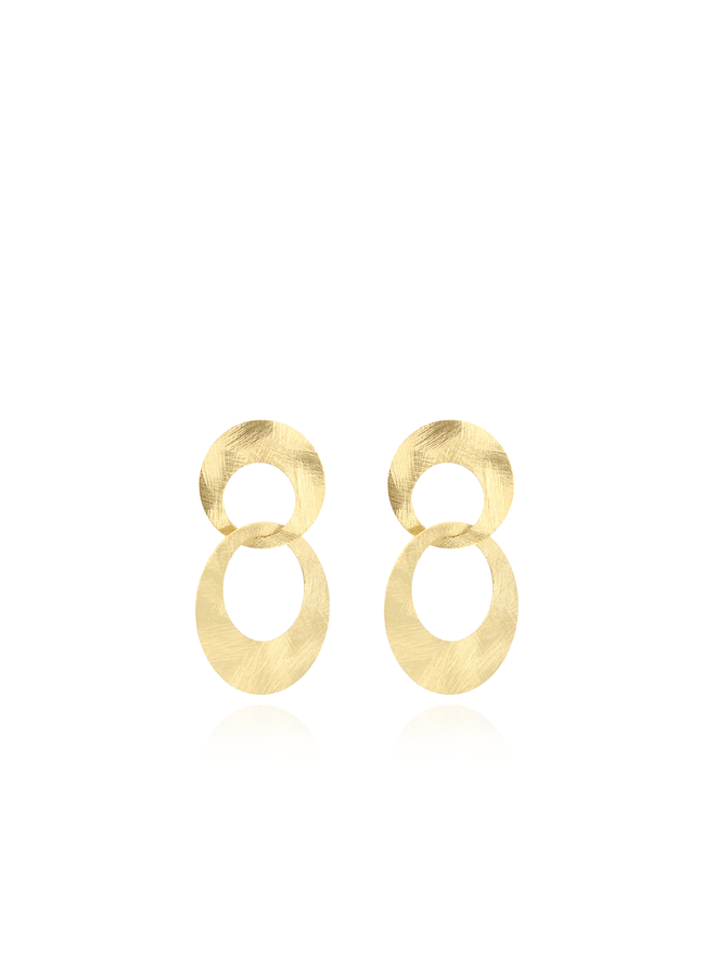 LOTT. oorbellen Double Charm Satin Goud Verguld