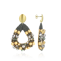 LOTT. oorbellen Claar Druppel S Groen/Goud Verguld