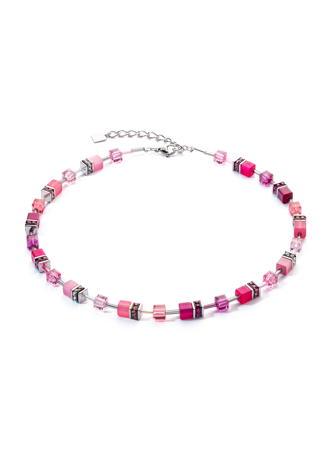 COEUR de LION ketting 2838/0422 Magenta/Zilverkleurig