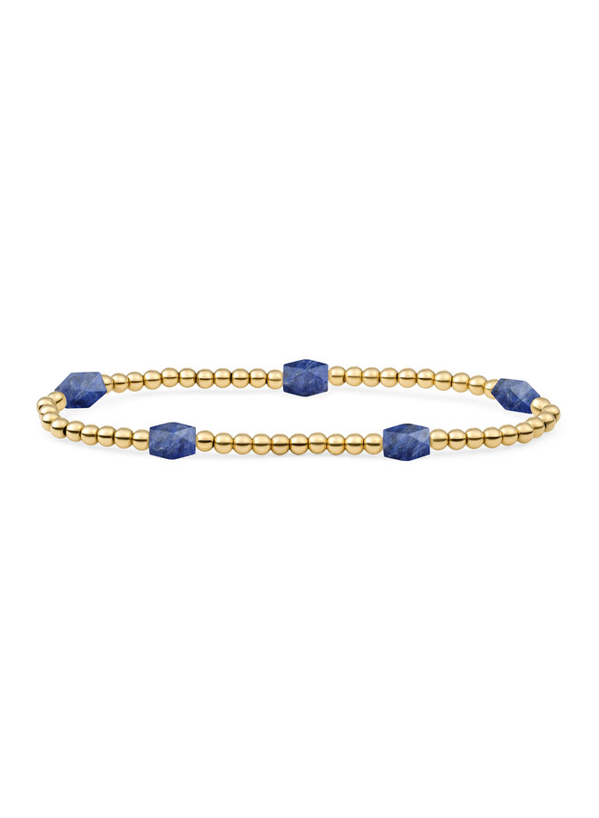 Sparkling Jewels armband Reverse Edge Mix Sodalite Goudkleurig