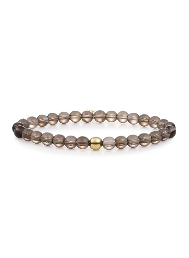 Sparkling Jewels armband Saturn Large Smoky Quartz Goudkleurig