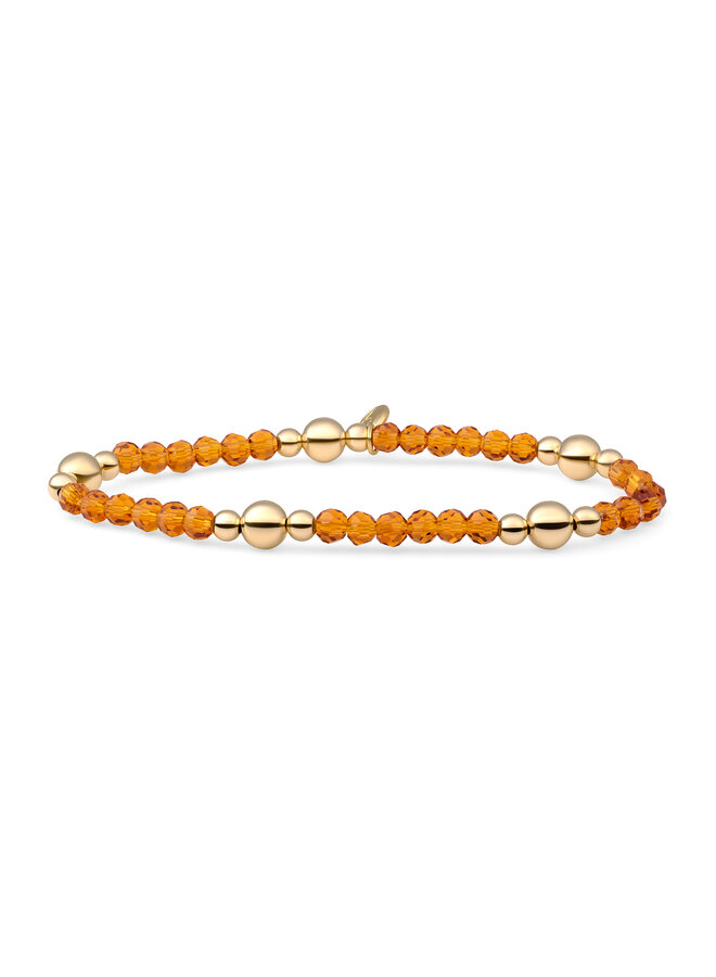 Sparkling Jewels armband Bold Mix Citrine Quartz Goudkleurig