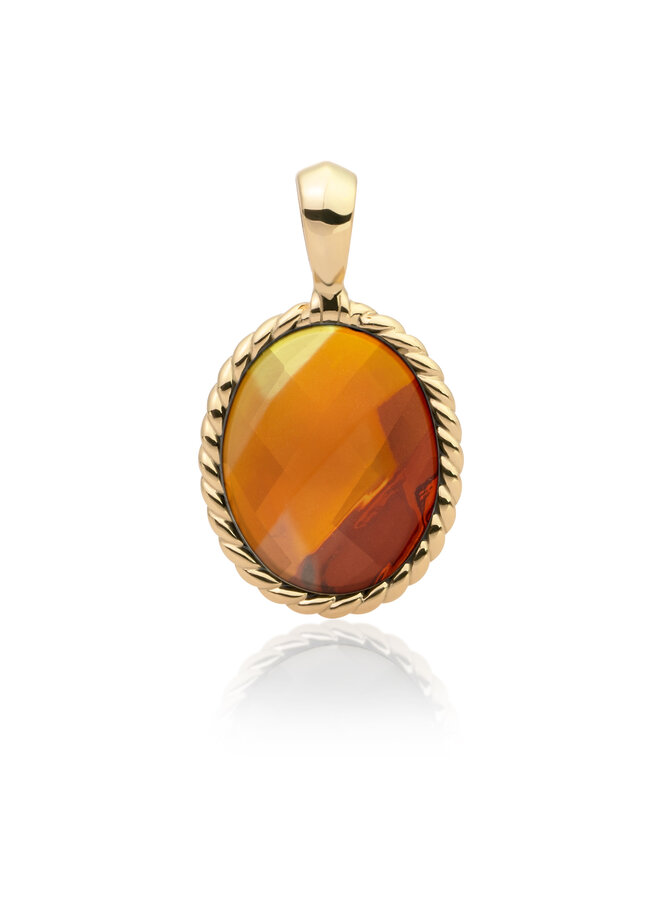 Sparkling Jewels pendant Twist Citrine Quartz Goudkleurig