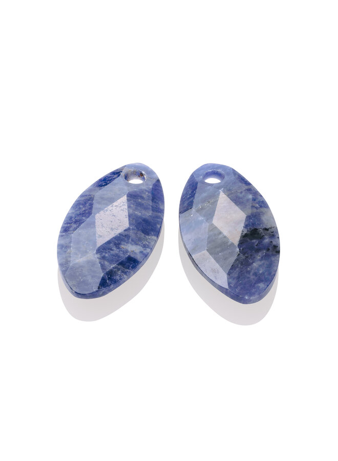 Sparkling Jewels oorbel Edelstenen Leaf Sodalite