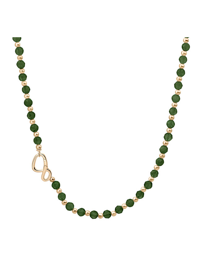 Sparkling Jewels ketting Link Green Onyx Goudkleurig