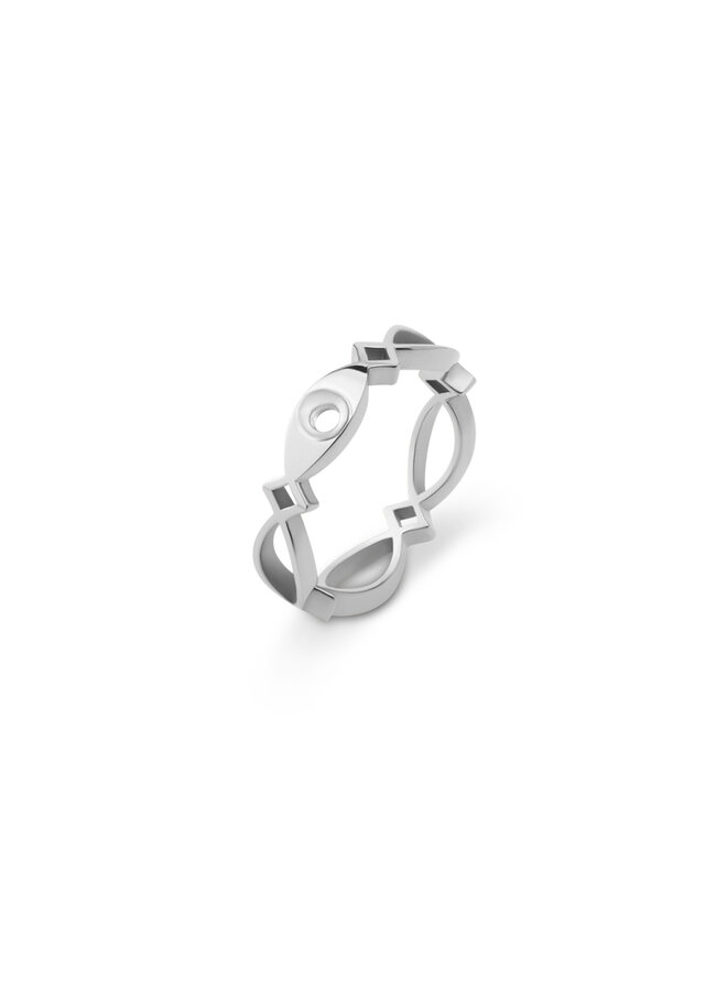 Melano Twisted ring Trix Zilverkleurig