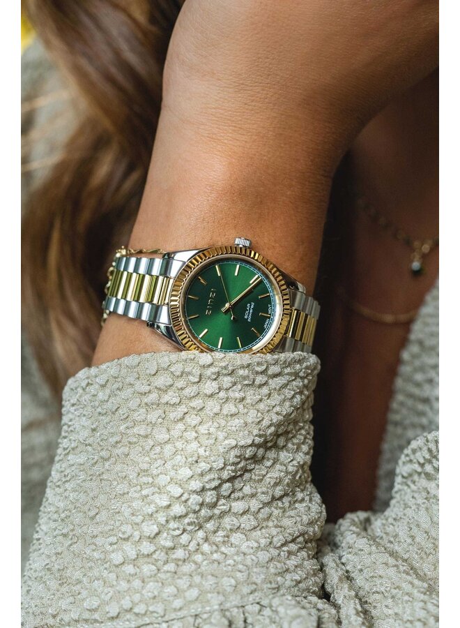 Zinzi horloge Solaris ZIW2135 Zilver-/Goudkleurig/Groen