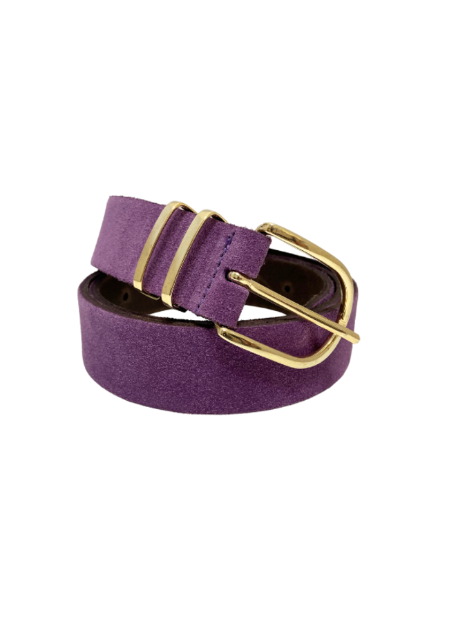 Elvy riem Suede 30496 Paars/Goudkleurig