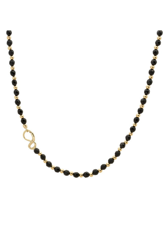 Sparkling Jewels ketting Link Onyx Goudkleurig