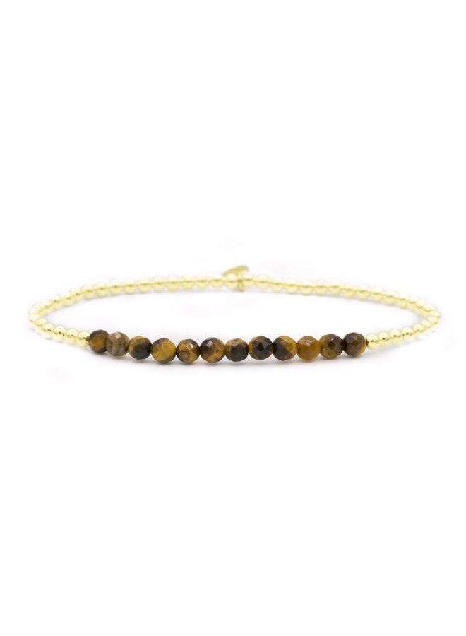 Sparkling Jewels armband Universe Tiger Eye Goudkleurig