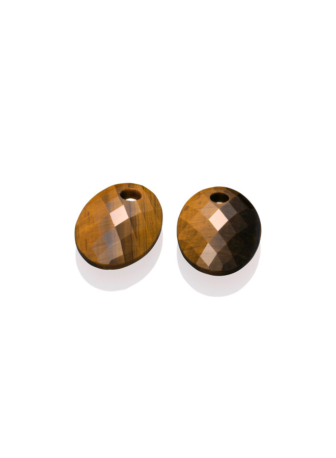 Sparkling Jewels oorbel Edelstenen Medium Oval Tiger Eye