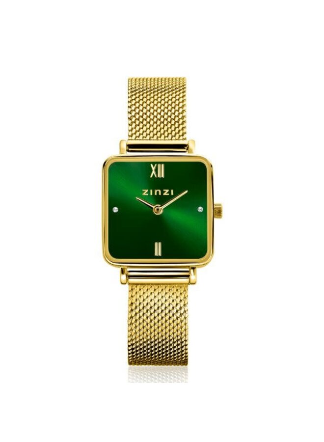 Zinzi horloge Square Mini ZIW1735 Goudkleurig/Groen