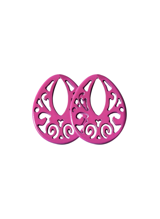 Bauer Basics oorbelhangers Open Druppel M Fuchsia