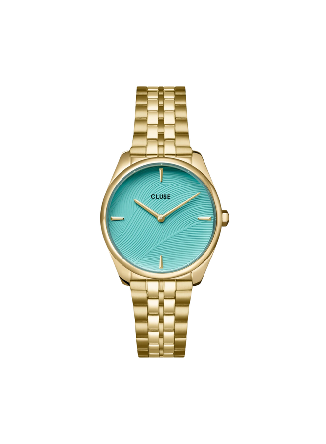 CLUSE horloge Féroce Petite Goudkleurig/Aqua