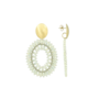 LOTT. oorbellen Noa Ovaal Dubbel L Licht Mint/Goud Verguld