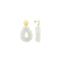 LOTT. oorbellen Marieke Druppel S Wit/Crystal/Goud Verguld