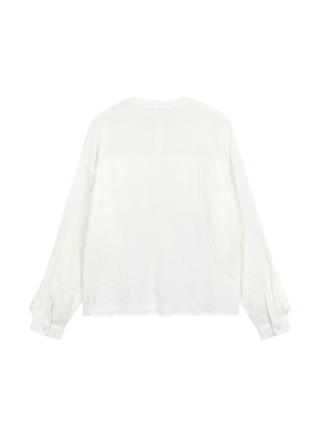 Blouse Chiffon Ruffle Light Ecru