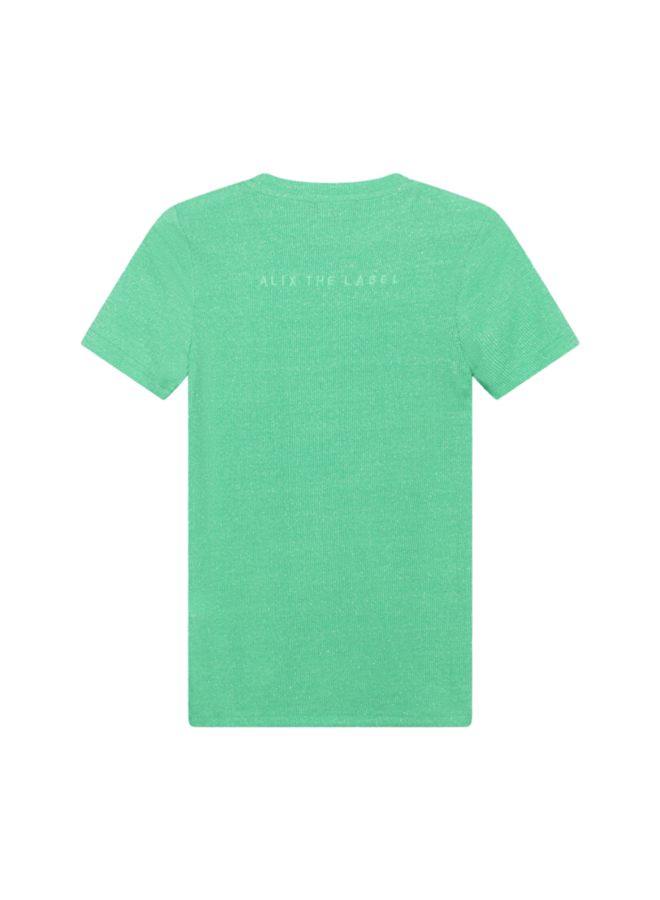 T-shirt Lurex Rib Green